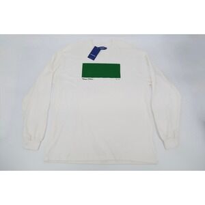 KNOW WAVE Archival AP 1/2 Long Sleeve Tee Shirt White Green Mens Size XL NWT